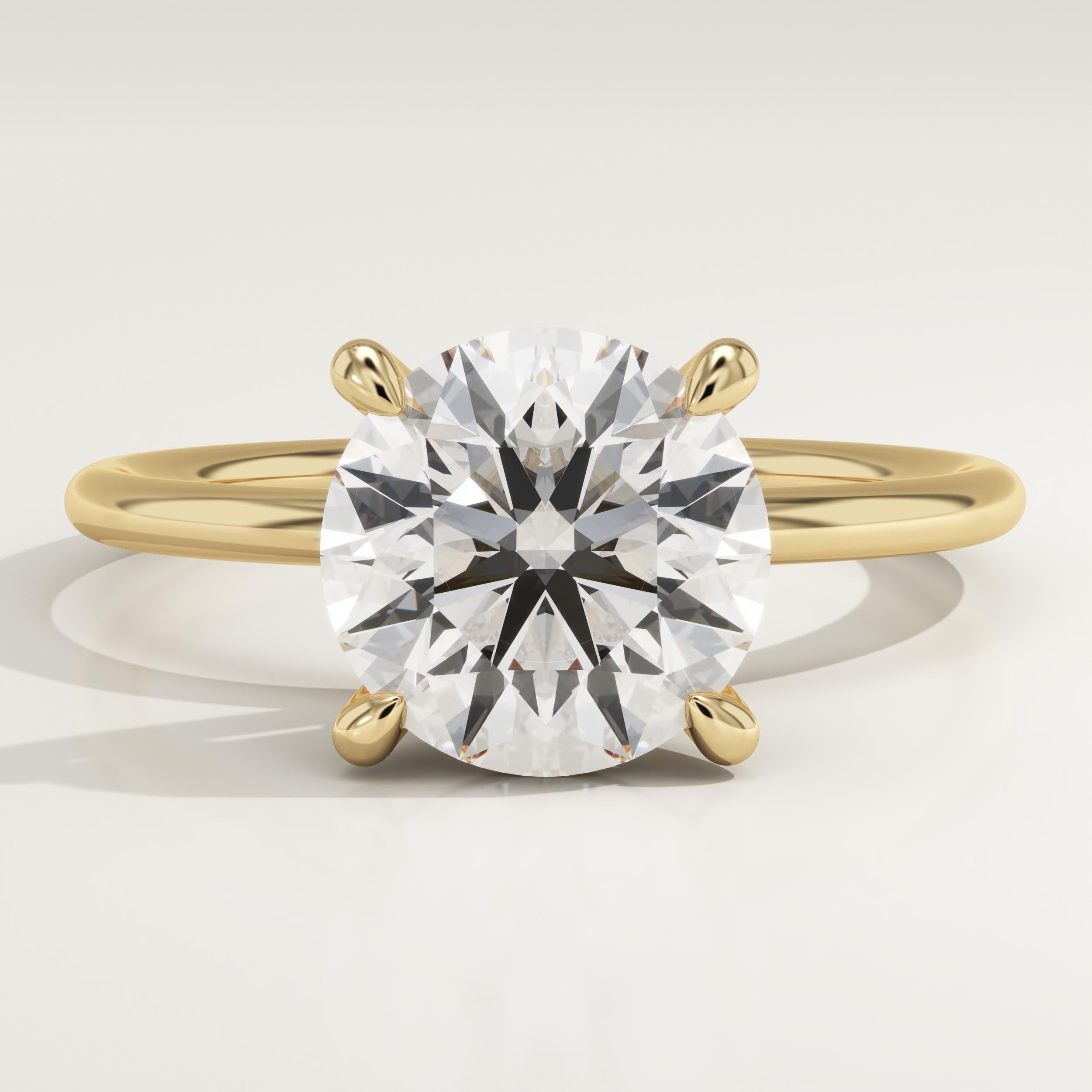 2.0 CT Round Cut Solitaire Lab-Grown Diamond Engagement Ring