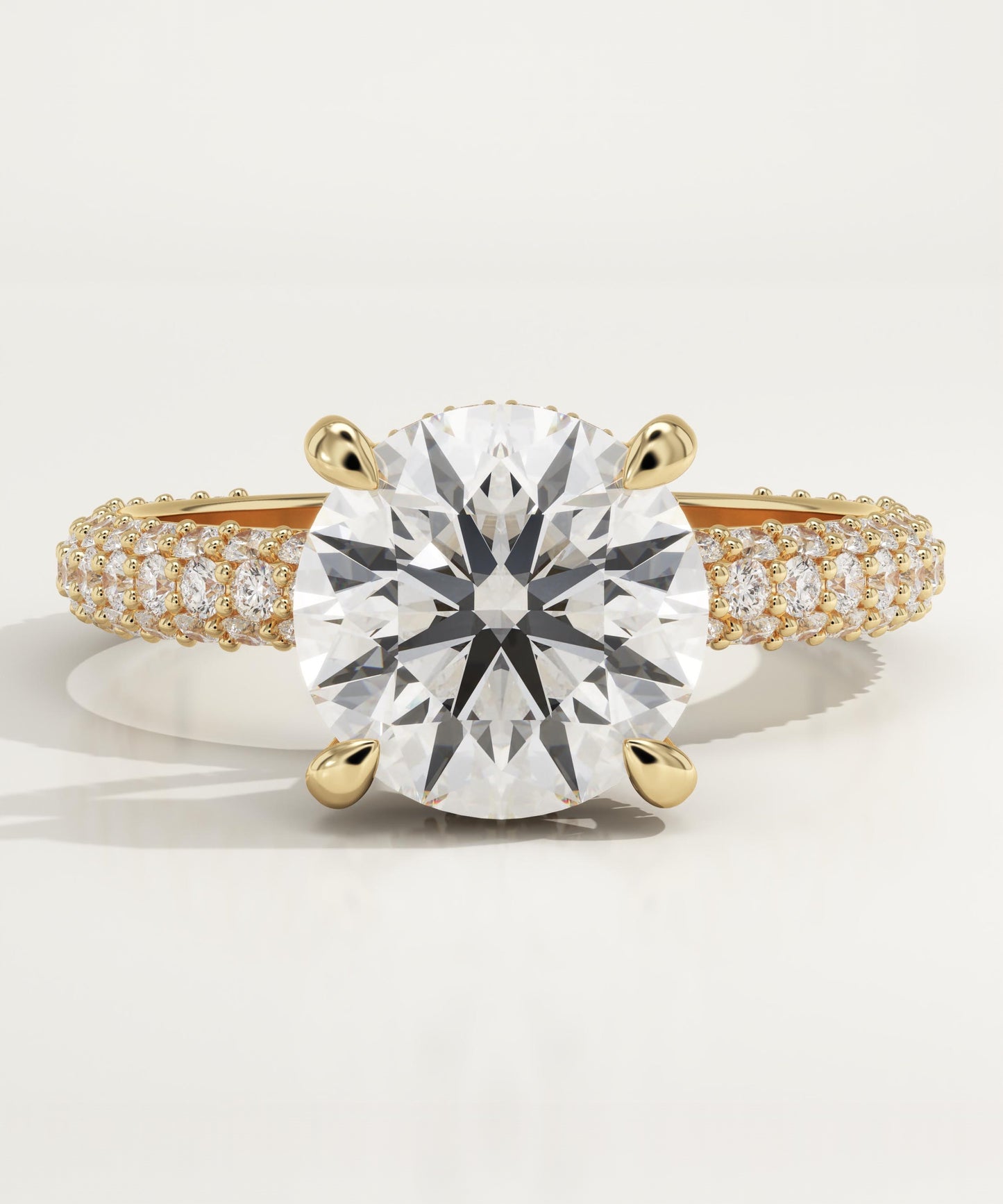 Round Cut Pave Lab-Grown Diamond Engagement Ring