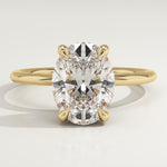 2.0 CT Oval Cut Hidden Halo Lab-Grown Diamond Engagement Ring