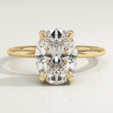 2.0 CT Oval Cut Hidden Halo Lab-Grown Diamond Engagement Ring