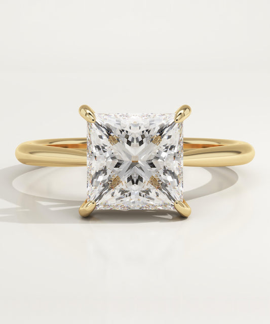 Princess Cut Solitaire Cathedral Lab-Grown Diamond Engagement Ring
