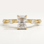 2.0 CT Radiant Cut Dainty Pave Lab-Grown Diamond Engagement Ring