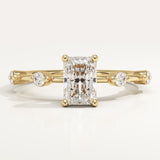 2.0 CT Radiant Cut Dainty Pave Lab-Grown Diamond Engagement Ring