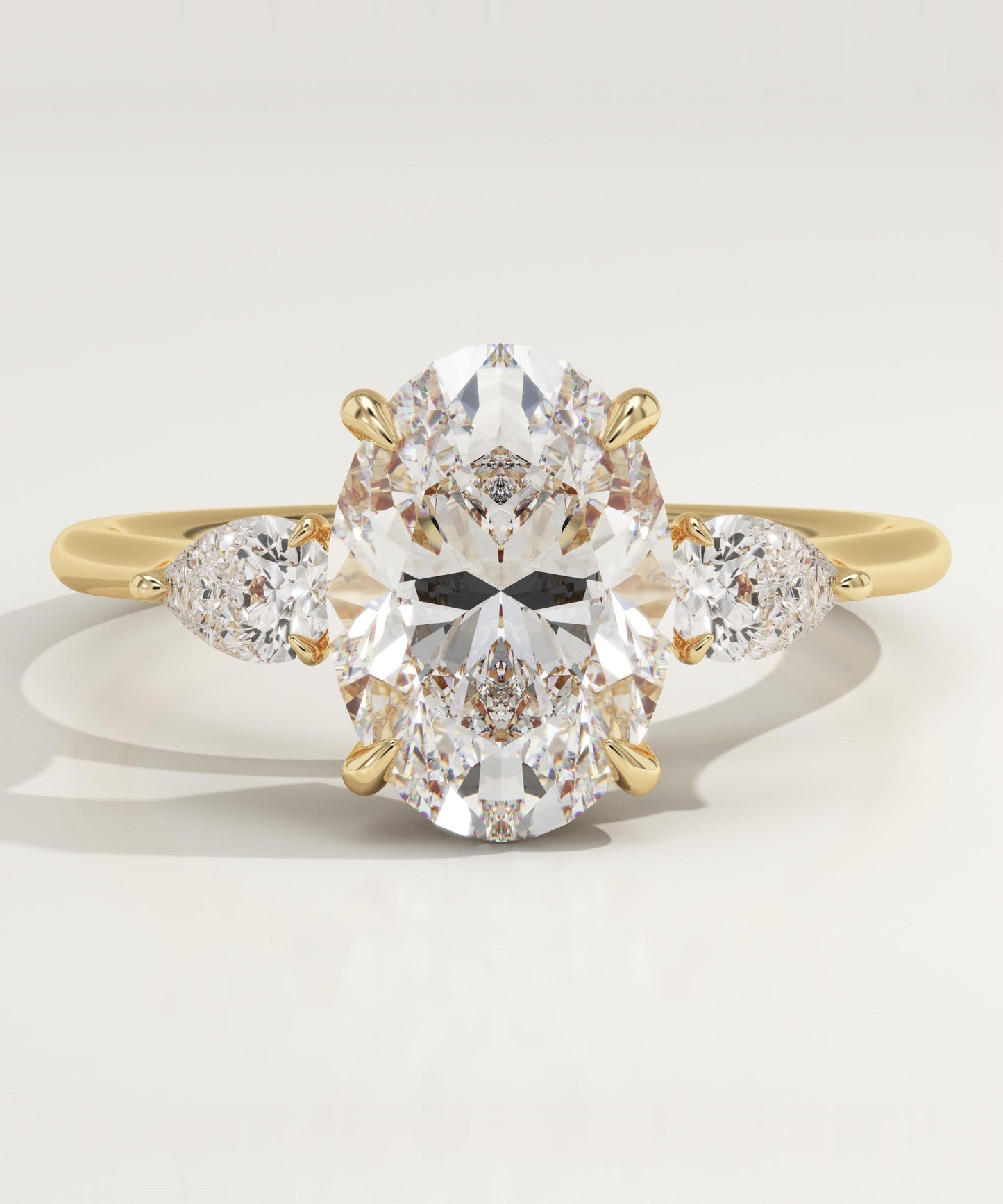Oval Cut Three Stone Lab-Grown Diamond Engagement Ring