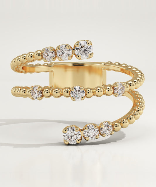 0.267 TCW Round Lab-Grown Diamond Spiral Wedding Band