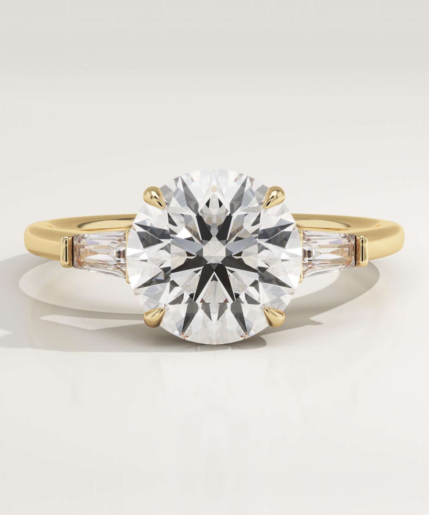 Round Cut Three Stone Lab-Grown Diamond Engagement Ring