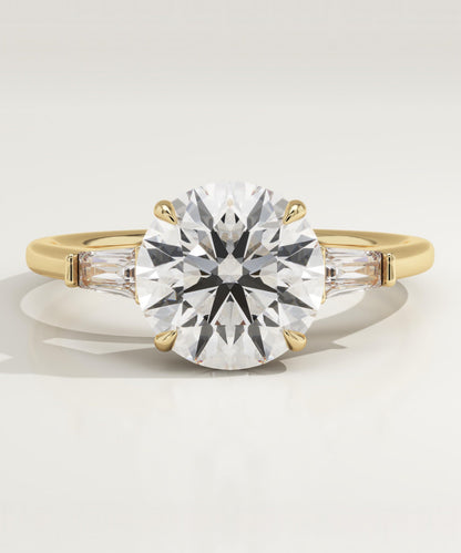 Round Cut Three Stone Lab-Grown Diamond Engagement Ring