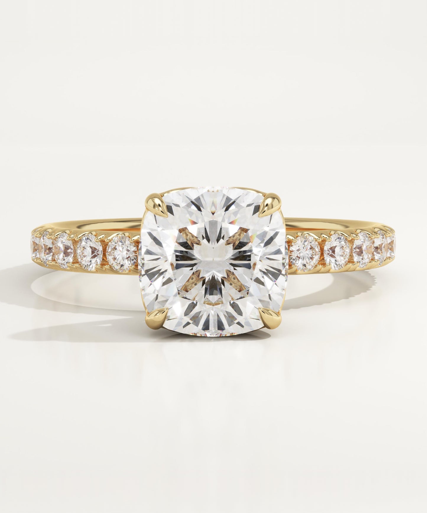 Cushion Cut Pave Lab-Grown Diamond Engagement Ring
