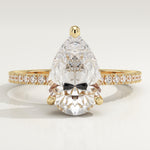 2.0 CT Pear Cut Pave Lab-Grown Diamond Engagement Ring