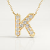 0.27 TCW Round Lab-Grown Diamond K Initial Necklace