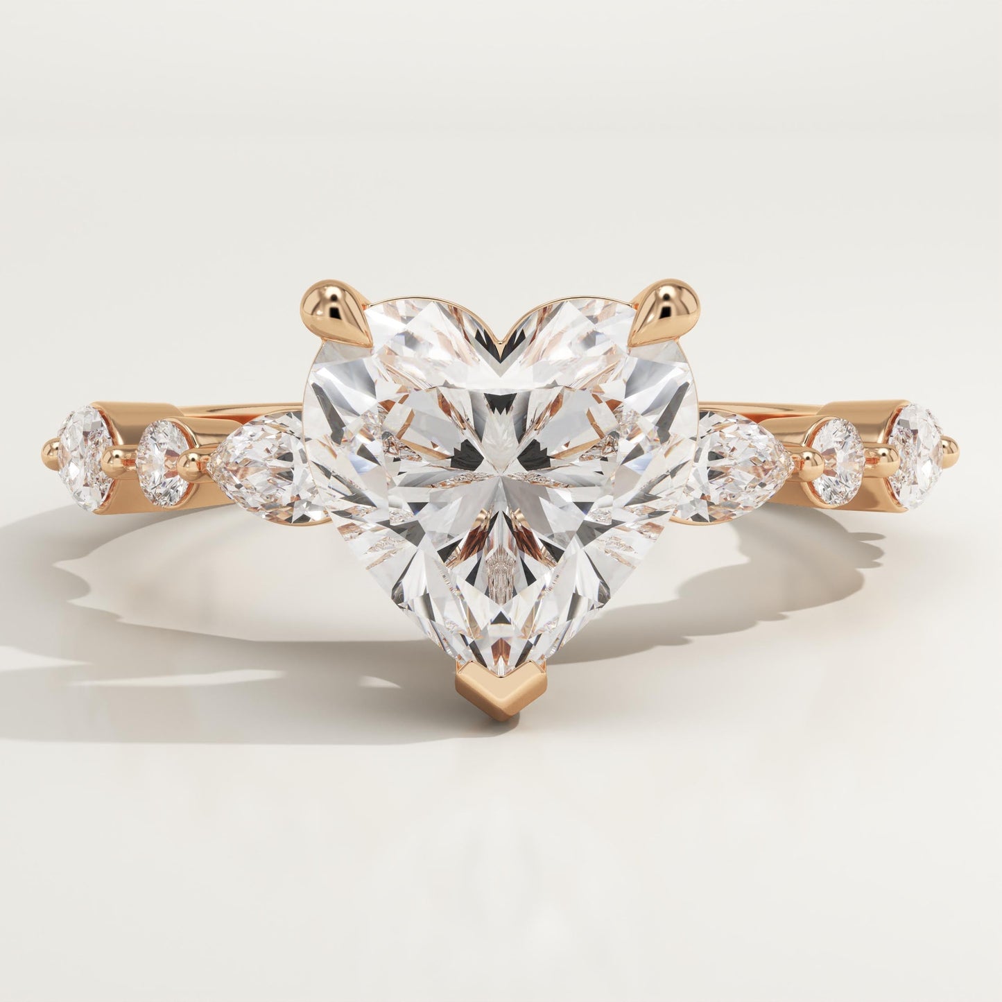 Heart Cut Pave Lab-Grown Diamond Engagement Ring