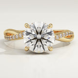 2.0 CT Round Cut Twisted Pave Lab-Grown Diamond Engagement Ring