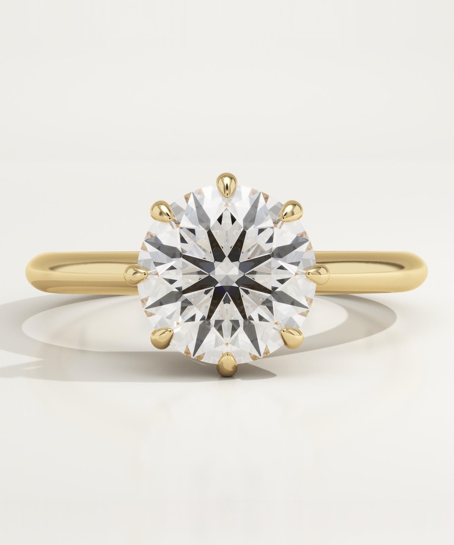 2 CT Round Cut Solitaire Moissanite Engagement Ring