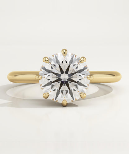 2 CT Round Cut Solitaire Moissanite Engagement Ring