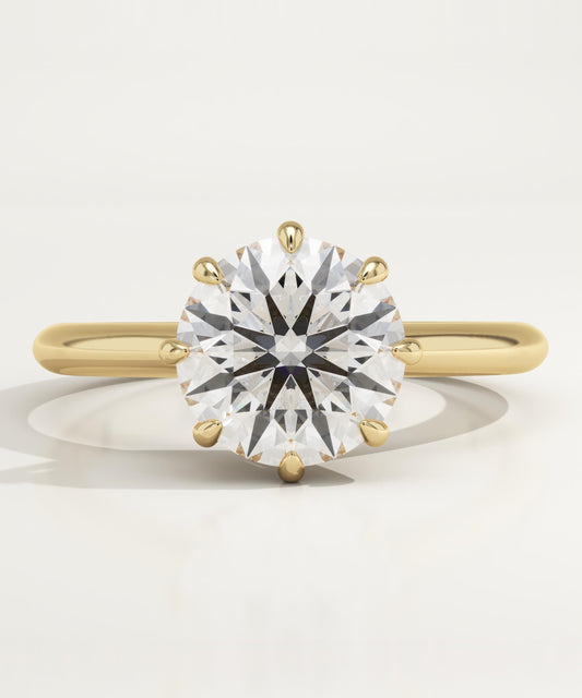 2 CT Round Cut Solitaire Moissanite Engagement Ring