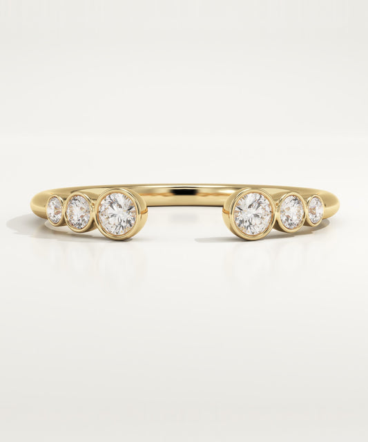 0.22 TCW Round Lab-Grown Diamond Open Shank Wedding Band