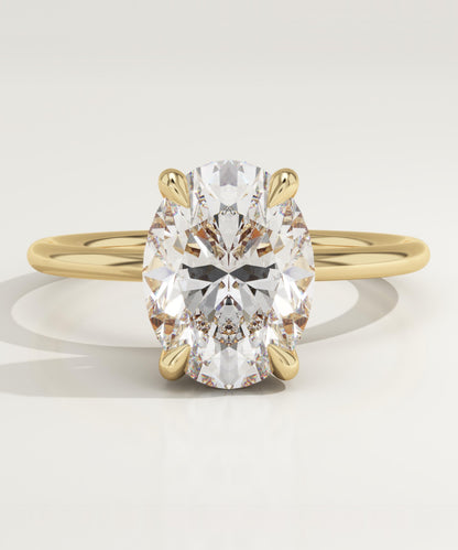 Oval Cut Hidden Halo Lab-Grown Diamond Engagement Ring