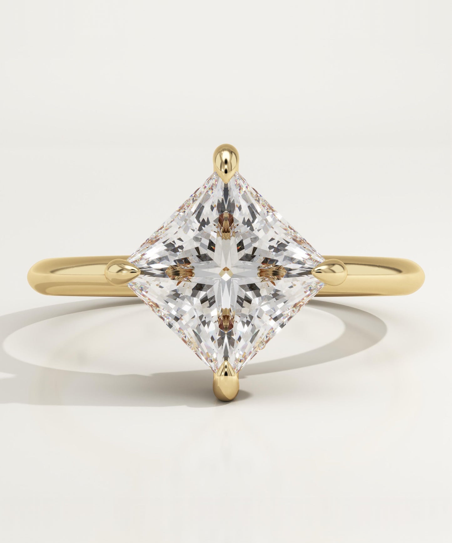 2.25 CT Princess Cut Hidden Halo Moissanite Engagement Ring