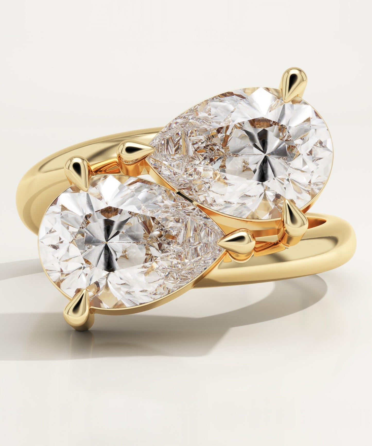 3.5 TCW Pear Cut Toi Et Moi Lab-Grown Diamond Engagement Ring