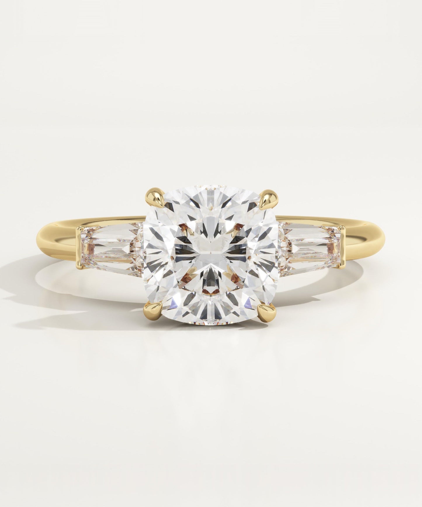 Cushion Cut Three Stone Lab-Grown Diamond Engagement Ring