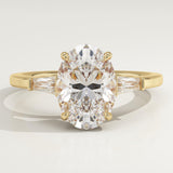 2.0 CT Oval Cut Three Stone Lab-Grown Diamond Engagement Ring