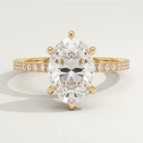 2.0 CT Oval Cut Pave Lab-Grown Diamond Engagement Ring