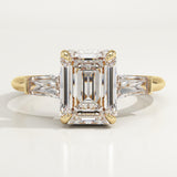 2.0 CT Emerald Cut Three Stone Lab-Grown Diamond Engagement Ring