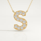 0.77 TCW Round Lab-Grown Diamond S Initial Necklace