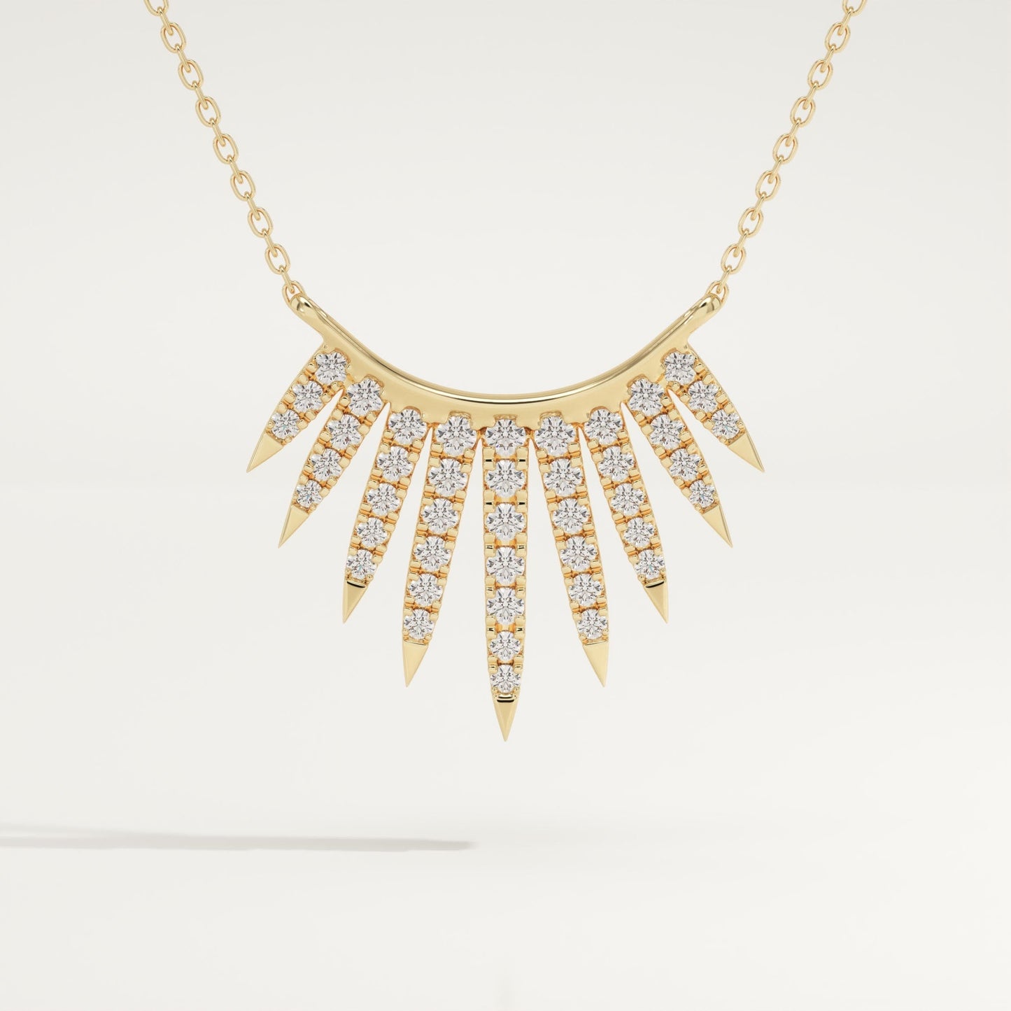 0.426 TCW Round Lab-Grown Diamond Sunbeams Charm Necklace
