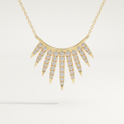 0.426 TCW Round Lab-Grown Diamond Sunbeams Charm Necklace