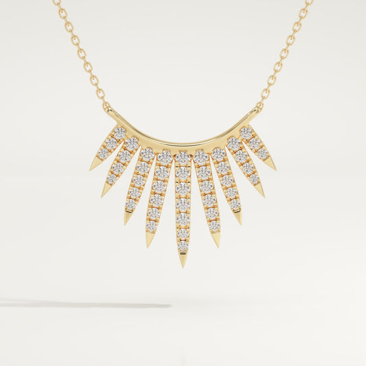 0.426 TCW Round Lab-Grown Diamond Sunbeams Charm Necklace