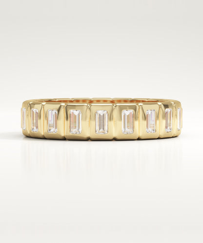 0.8 TCW Baguette Lab-Grown Diamond Full Eternity Bezel Wedding Band