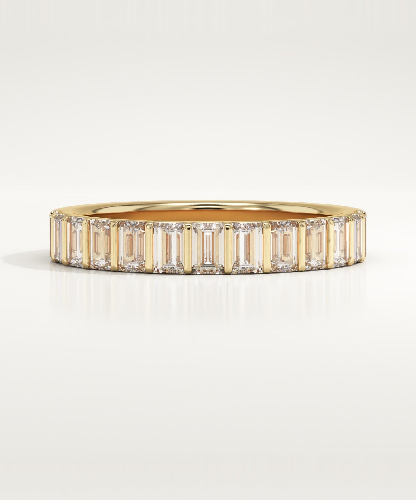 1.08 TCW Baguette Lab-Grown Diamond Half Eternity Wedding Band