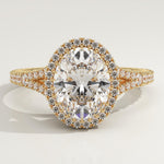 2.0 CT Oval Cut Halo & Pave Lab-Grown Diamond Engagement Ring