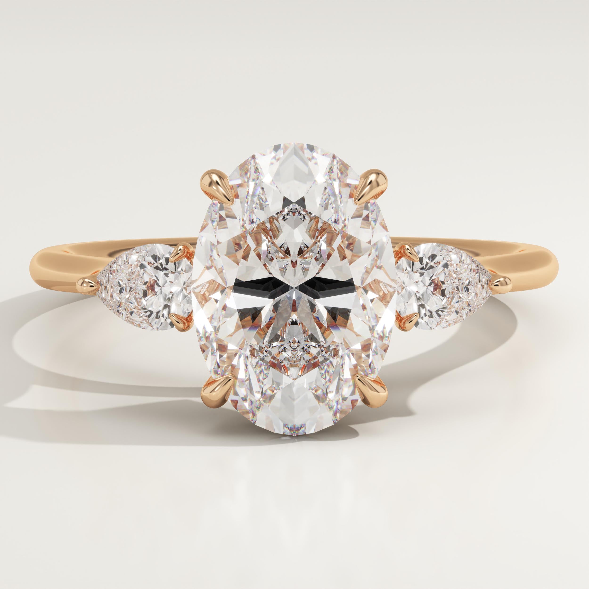 2.0 CT Oval Cut Three Stone Lab-Grown Diamond Engagement Ring