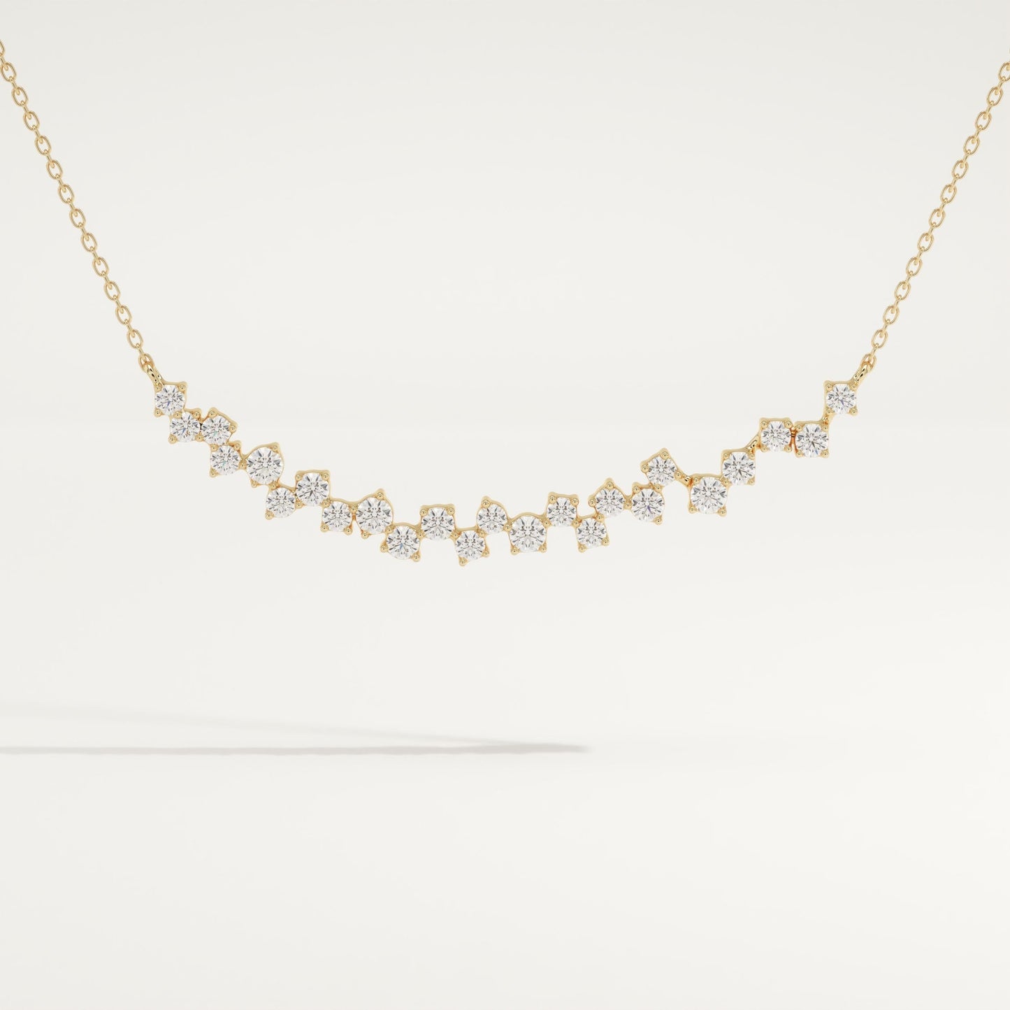 0.65 TCW Round Lab-Grown Diamond Cluster Charm Necklace