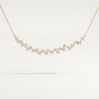 0.65 TCW Round Lab-Grown Diamond Cluster Charm Necklace