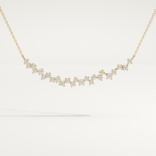 0.65 TCW Round Lab-Grown Diamond Cluster Charm Necklace