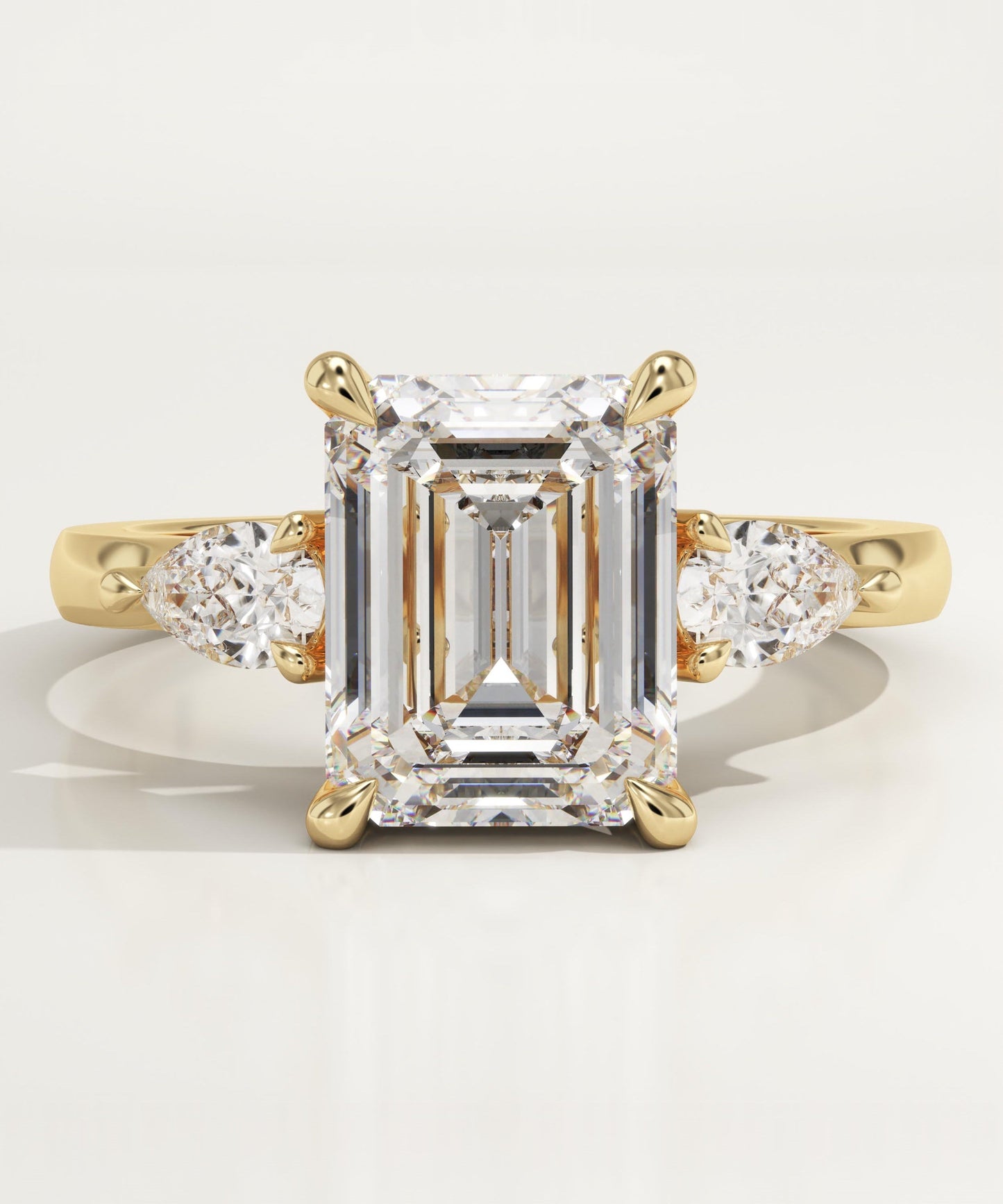 Emerald Cut Three Stone Lab-Grown Diamond Engagement Ring