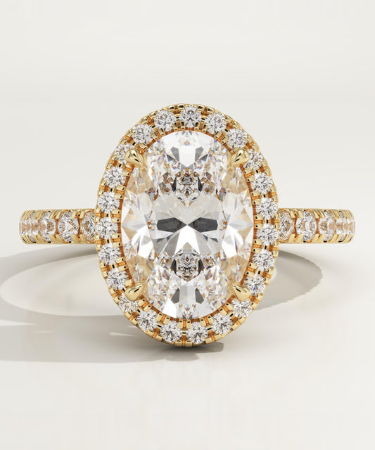 Oval Cut Halo & Pave Lab-Grown Diamond Engagement Ring