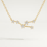 0.062 TCW Round Lab-Grown Diamond Taurus Constellation Necklace