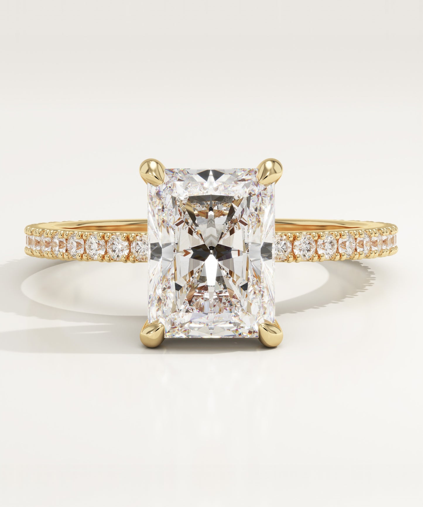 Radiant Cut Pave Lab-Grown Diamond Engagement Ring