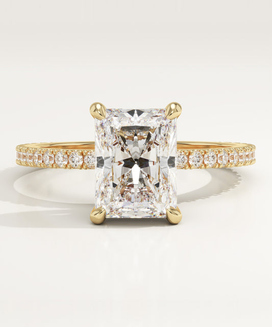 Radiant Cut Pave Lab-Grown Diamond Engagement Ring