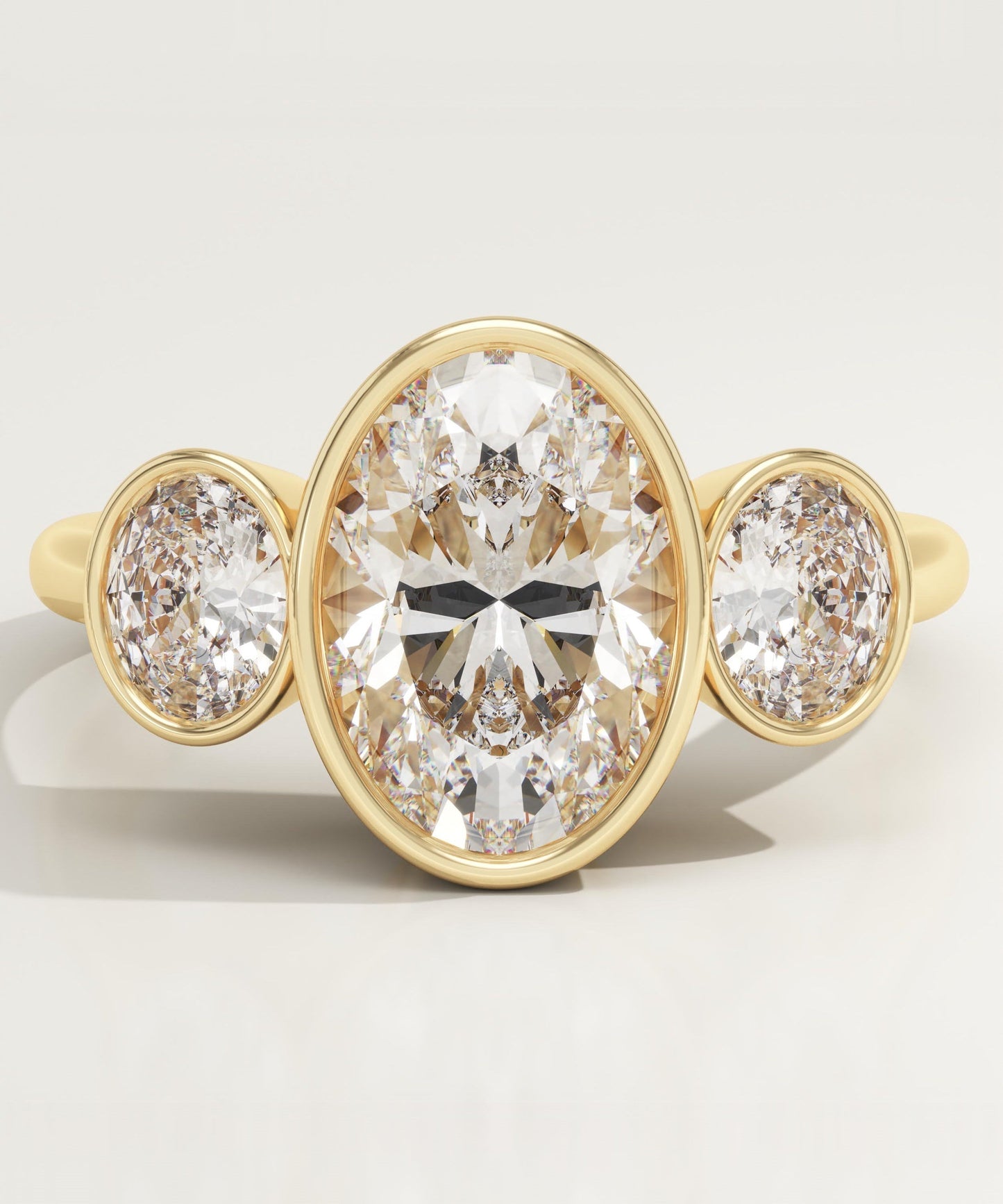 Oval Cut Three Stone Lab-Grown Diamond Engagement Ring