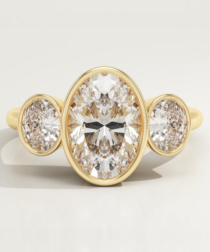 Oval Cut Three Stone Lab-Grown Diamond Engagement Ring