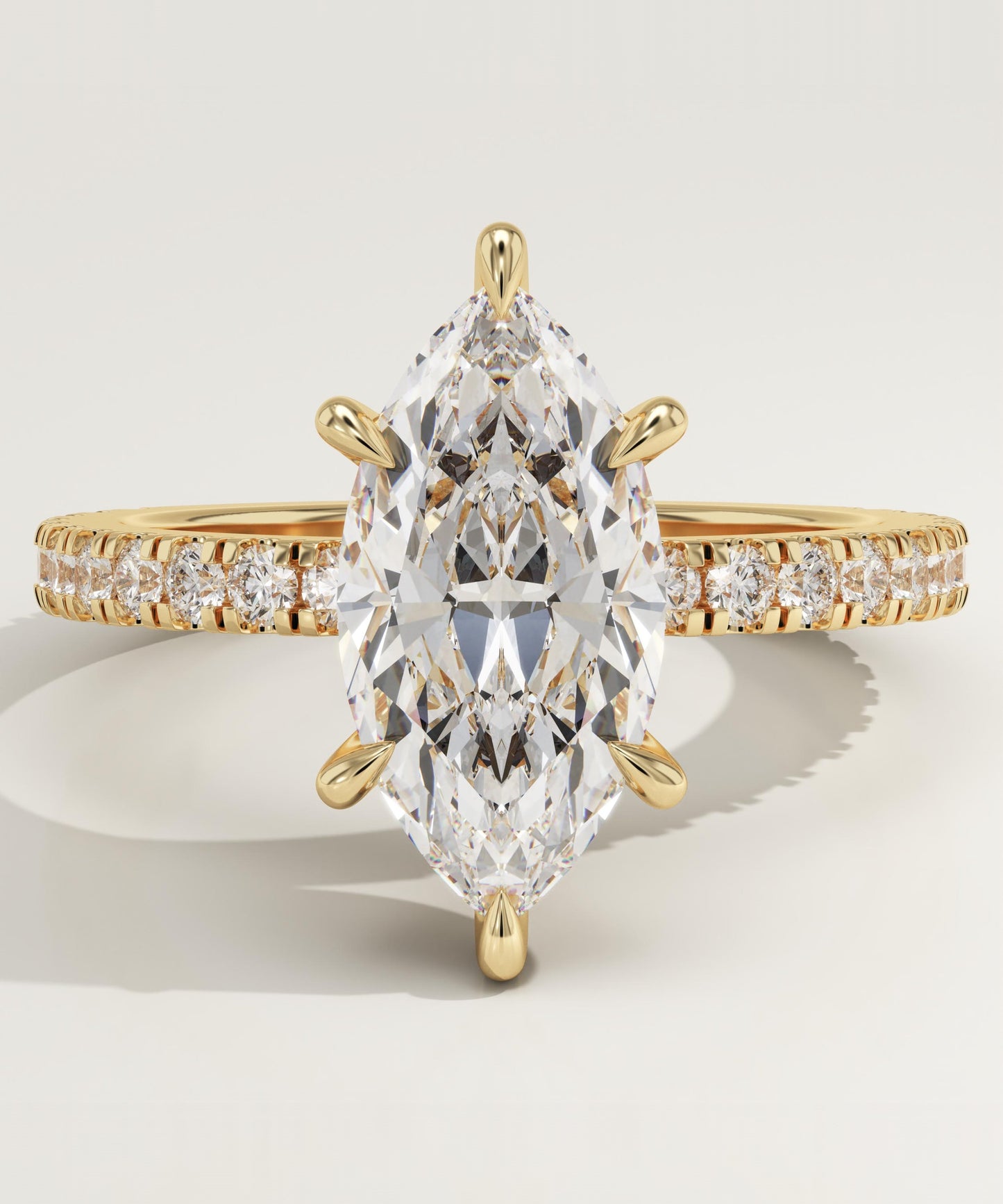 Marquise Cut Hidden Halo & Pave Lab-Grown Diamond Engagement Ring