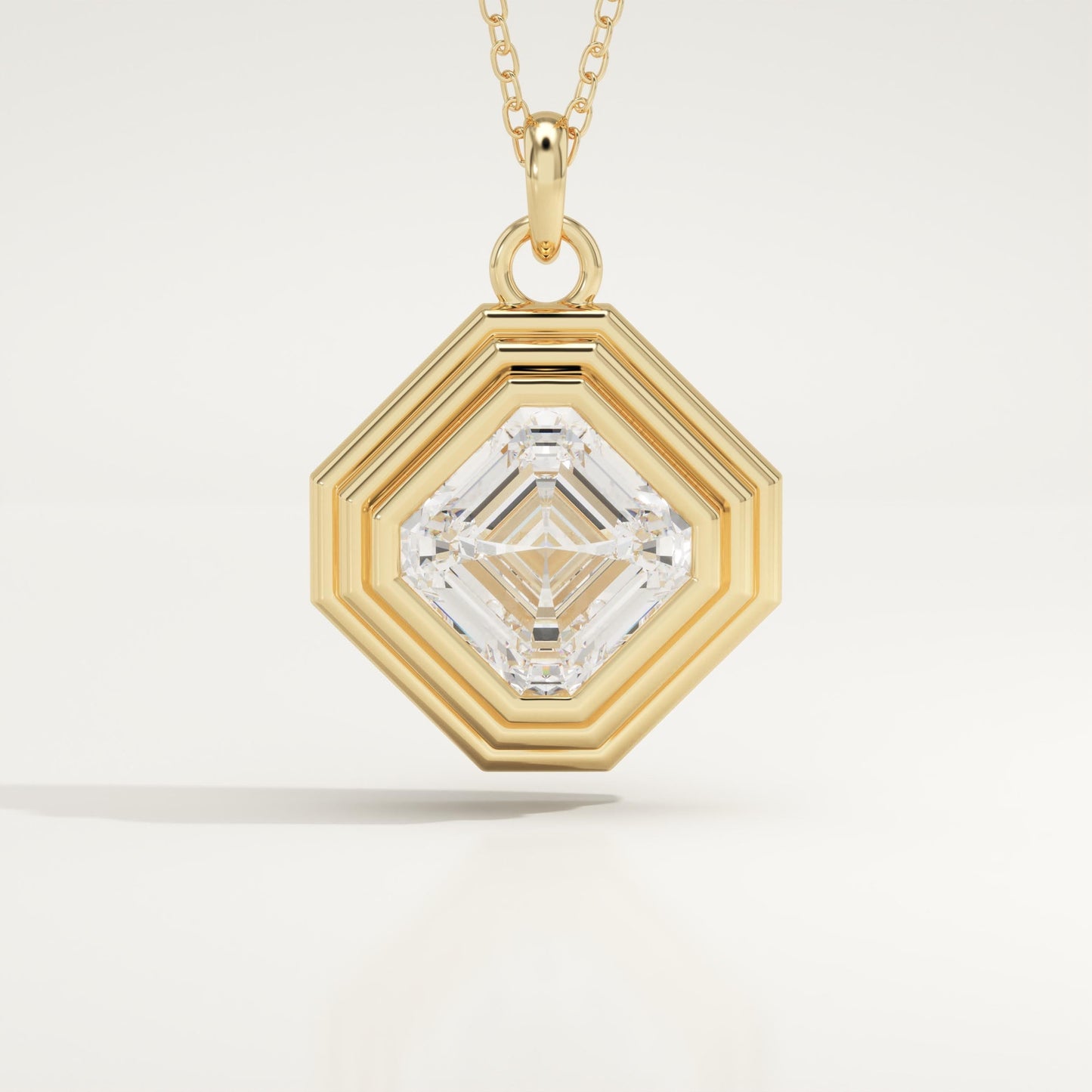 2 CT Asscher Lab-Grown Diamond Solitaire & Bezel Necklace