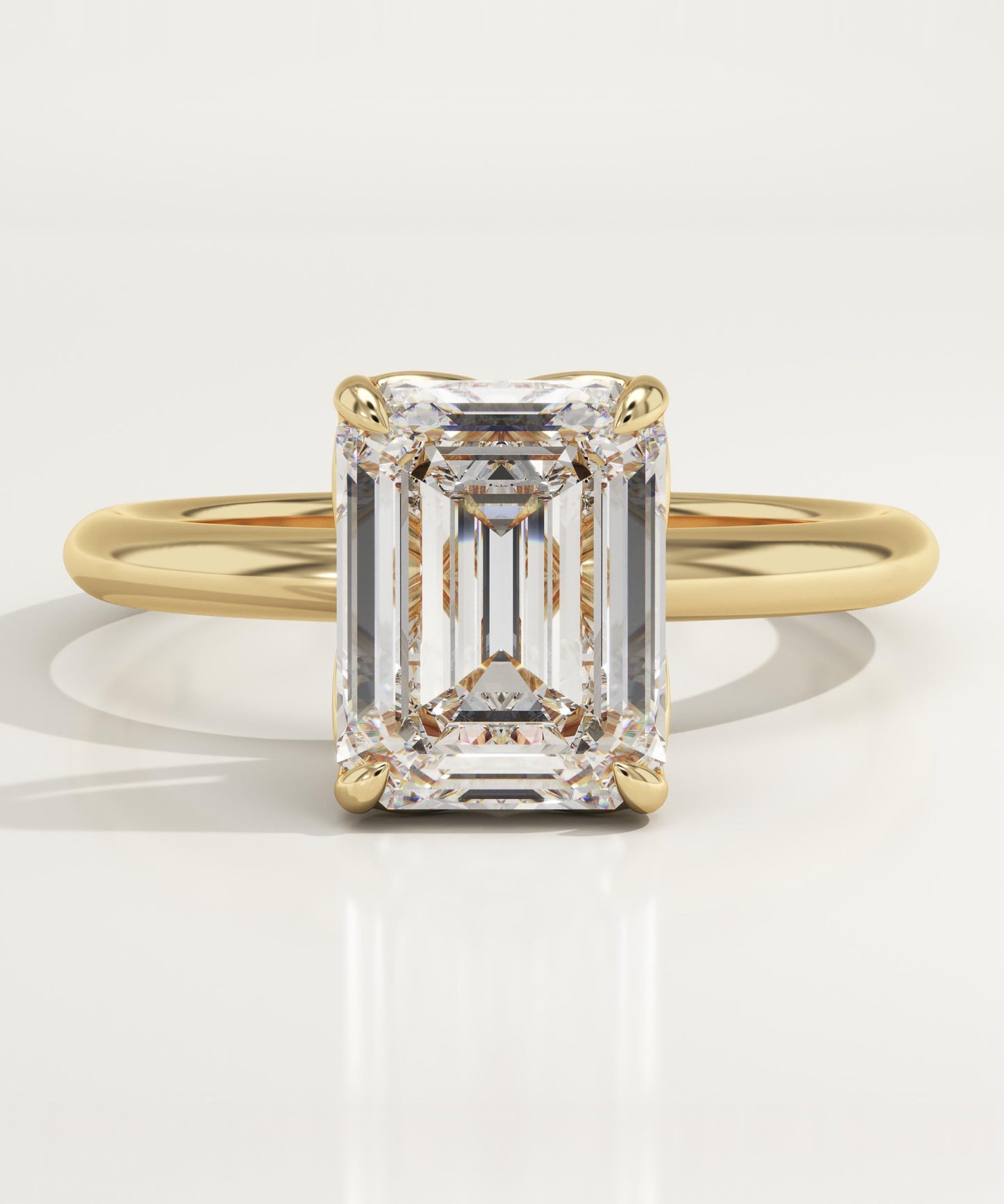 Emerald Cut Solitaire Lab-Grown Diamond Engagement Ring
