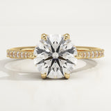2.0 CT Round Cut Pave Lab-Grown Diamond Engagement Ring