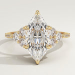 2.0 CT Marquise Cut Cluster Lab-Grown Diamond Engagement Ring